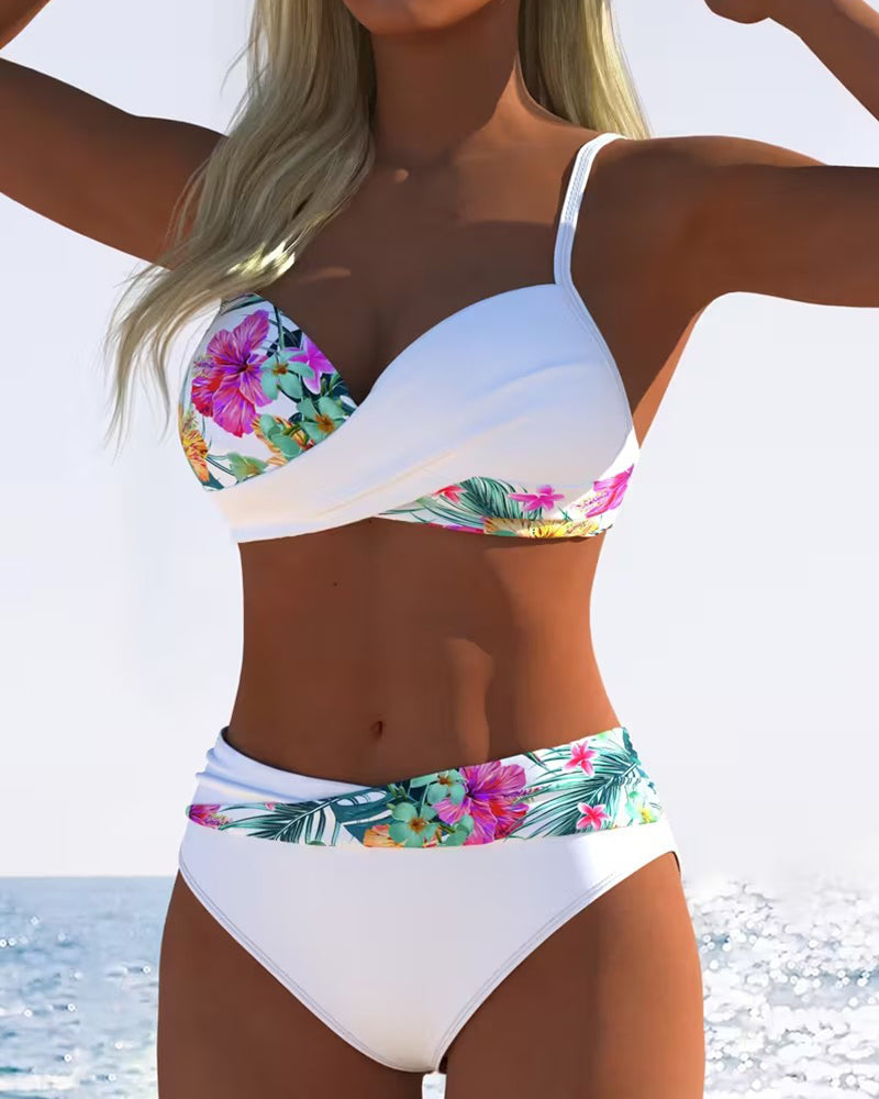 Bikini braletka styl tisk kontrast