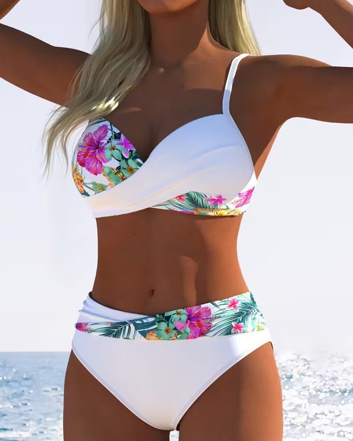 Bikini braletka styl tisk kontrast