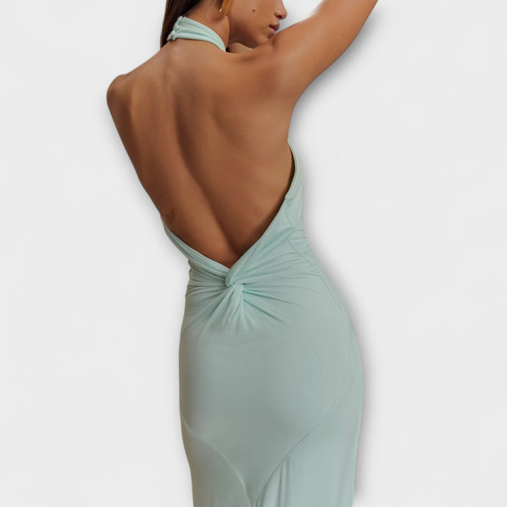 Milada - Elegantní maxi šaty s halter výstřihem
