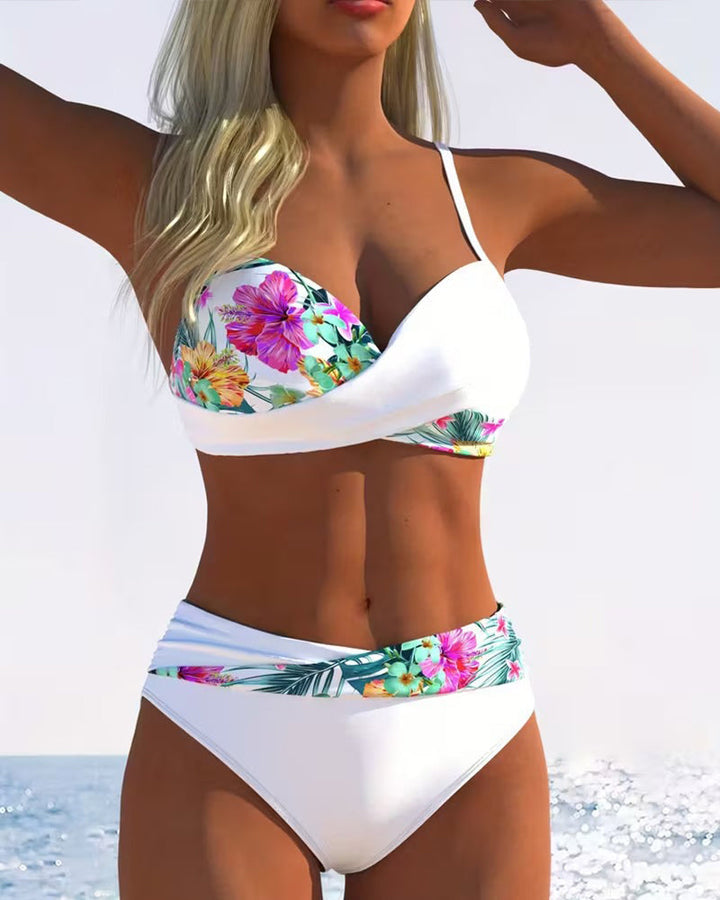 Bikini braletka styl tisk kontrast