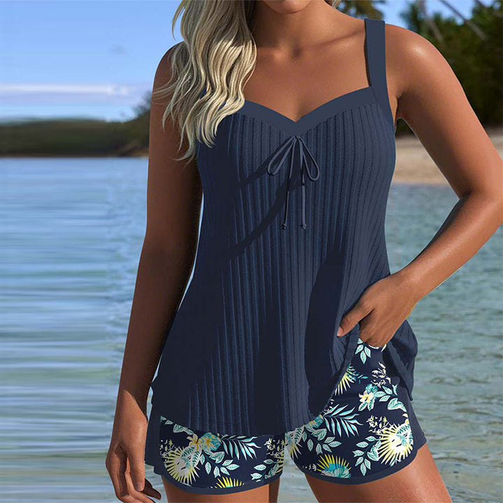 Laluna® | Pruhovaný tankini s dvoudílnými plavkami