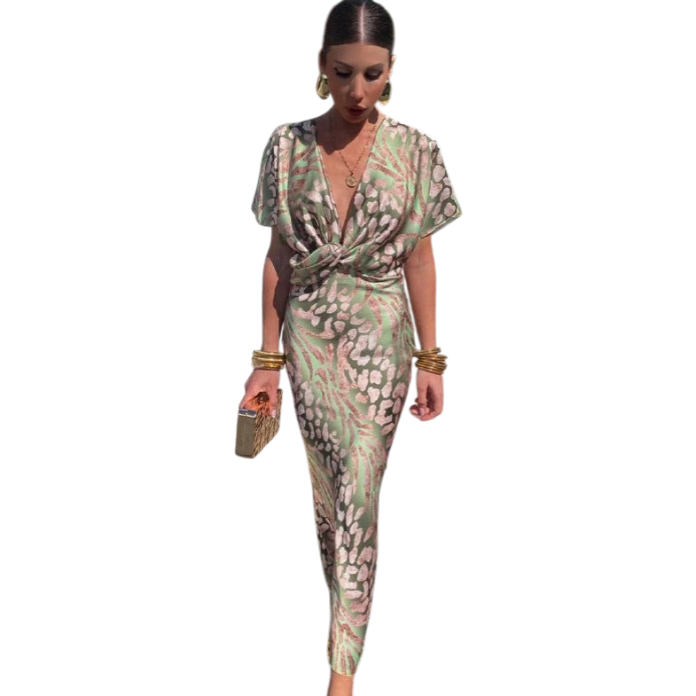 Veronika –  Elegantní zavinovací maxi šaty