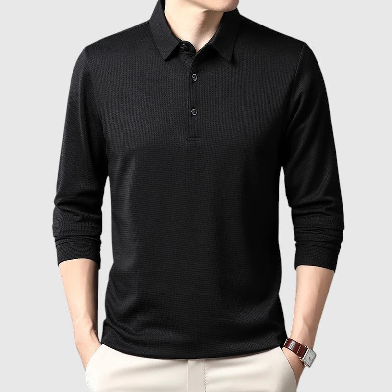 Libuše- Elegantní pénská polo košile s dlouhým rukávem