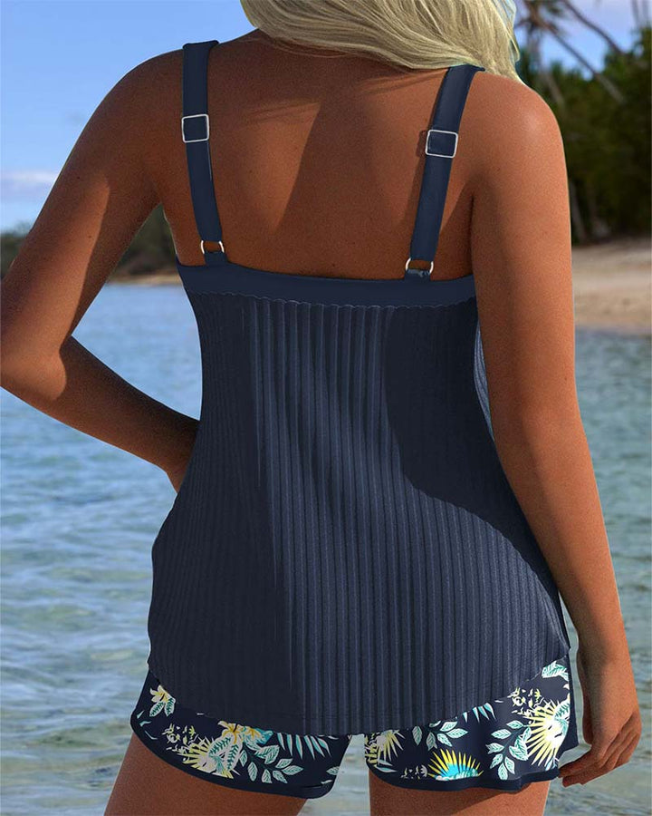 Laluna® | Pruhovaný tankini s dvoudílnými plavkami